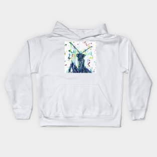 PRAYING MANTIS watercolor and ink portrait.2 Kids Hoodie